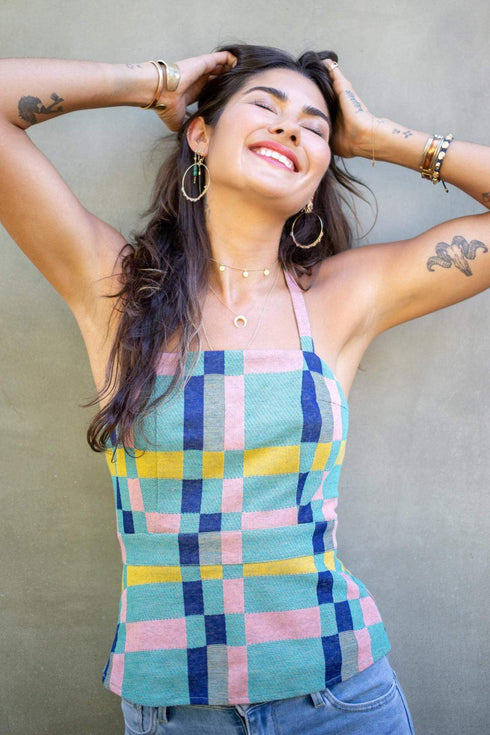Mod Plaid Halter Top